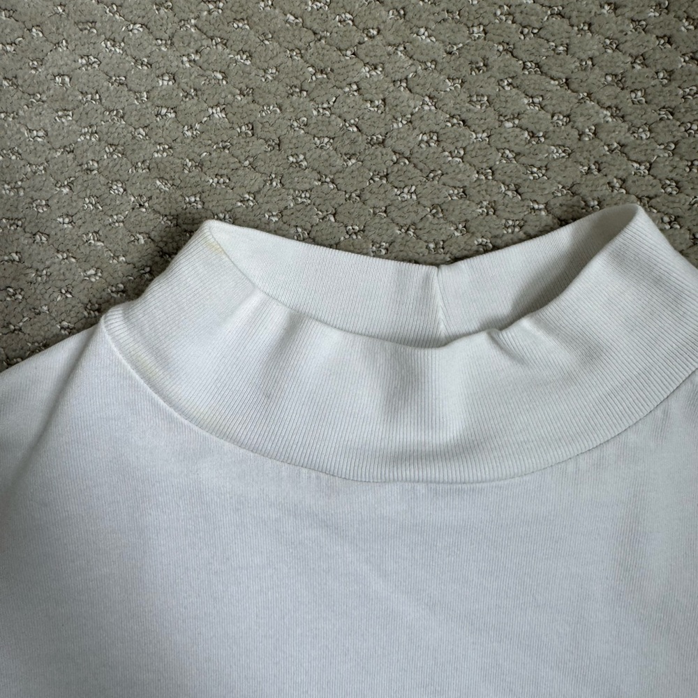 NSF Women's White Mock Neck Crop Top - Picture 9 of 10